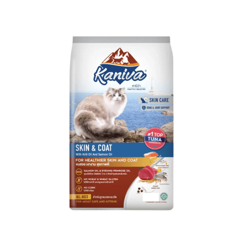 Kaniva Skin & Coat–Tuna, Ocean Fish & Rice for Adults & Kittens 370g