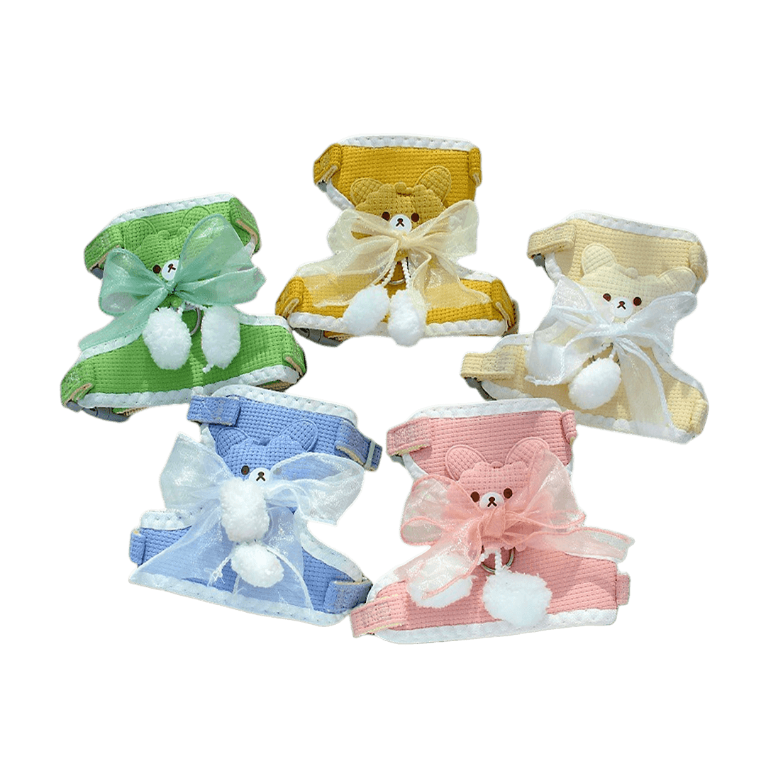 Premium Comfortable Cat Harness Cartoon Cat Cloth Pocket