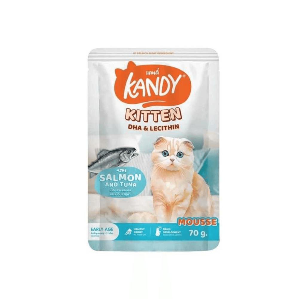 Kandy Kitten Pouch DHA & Lecithin with Salmon & Tuna Mousse 70g