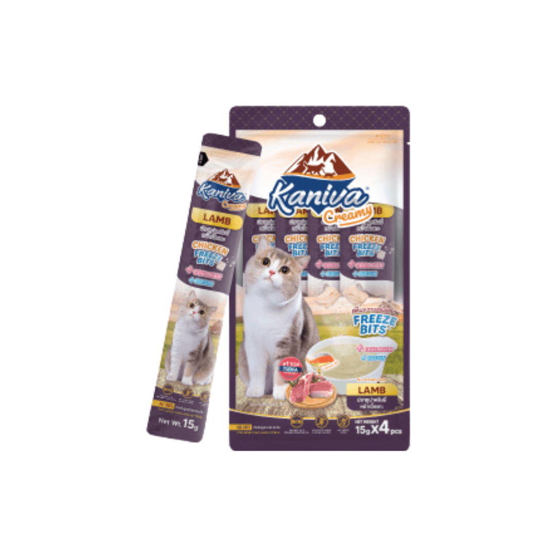 Kaniva Creamy Treat Tuna Topping Lamb + Chicken Freeze Bits 15g*4