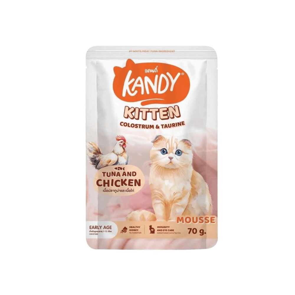 Kandy Kitten Pouch Colostrum & Taurine with Chicken & Tuna Mousse 70g