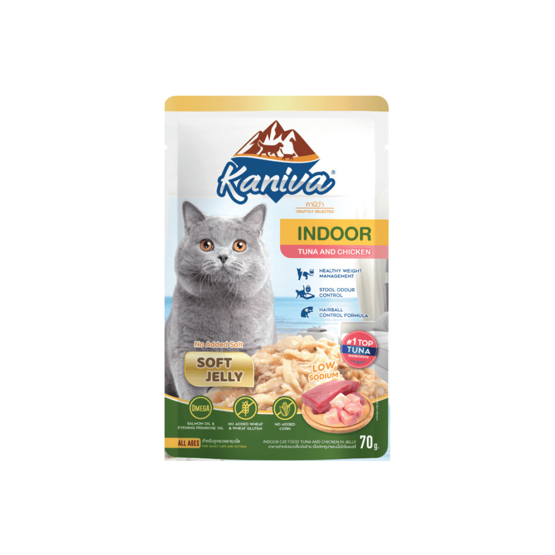 Kaniva Indoor Tuna & Chicken Pouch 70g-Soft Jelly for All Ages