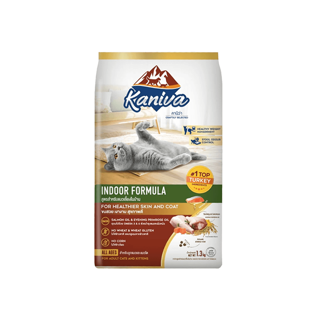 Kaniva INDOOR FORMULA Cat Food Chicken, Salmon & Rice 1.3kg for All Ages