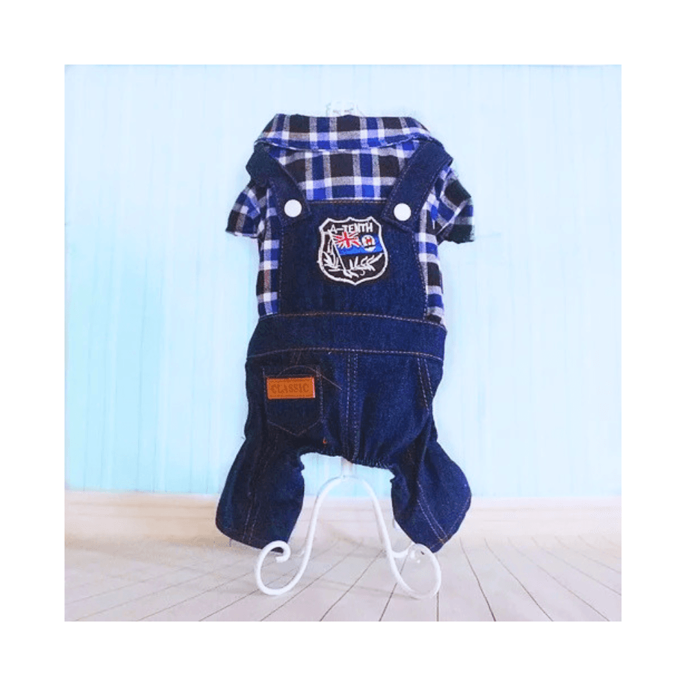 Male Cat Classic Denim Shirt Jumpsuit for Party, Eid, and Birthday