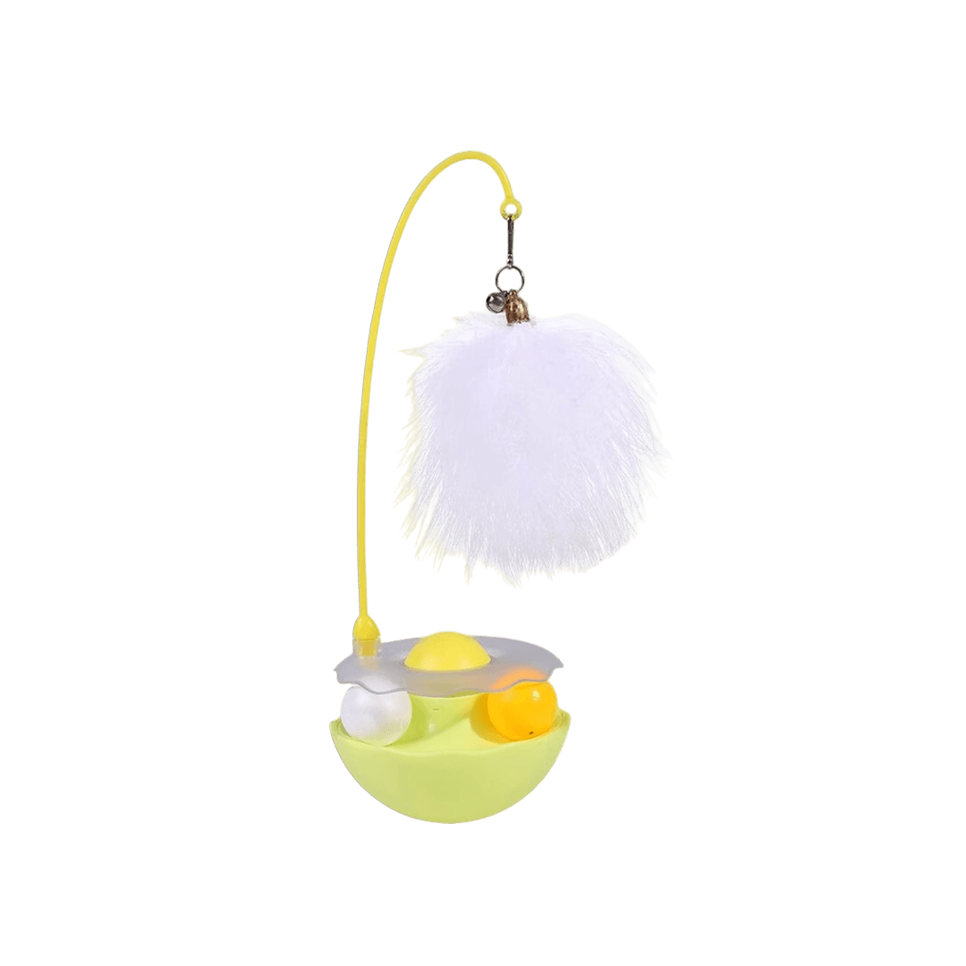 Catnip 360 Degree Rotating Cat Tumbler Toy with Bell & Feather