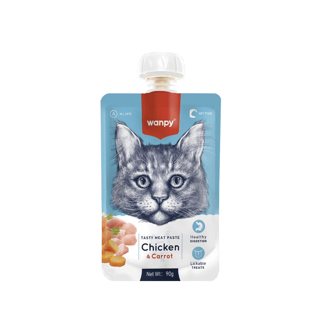 Wanpy Tasty Meat Paste Pouch Chicken & Carrot 90gm
