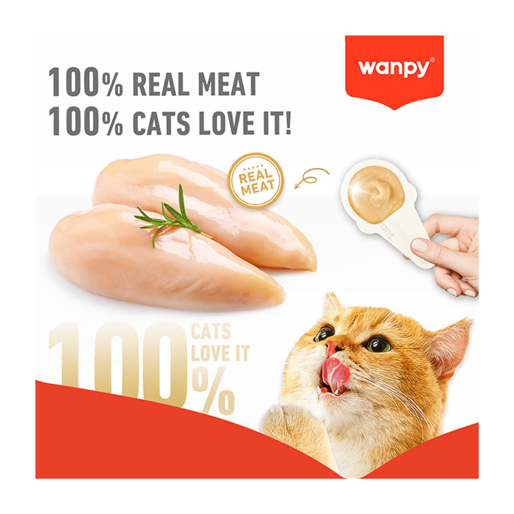 Wanpy Lickable Creamy Spoon Cat Treat Chicken 16gm