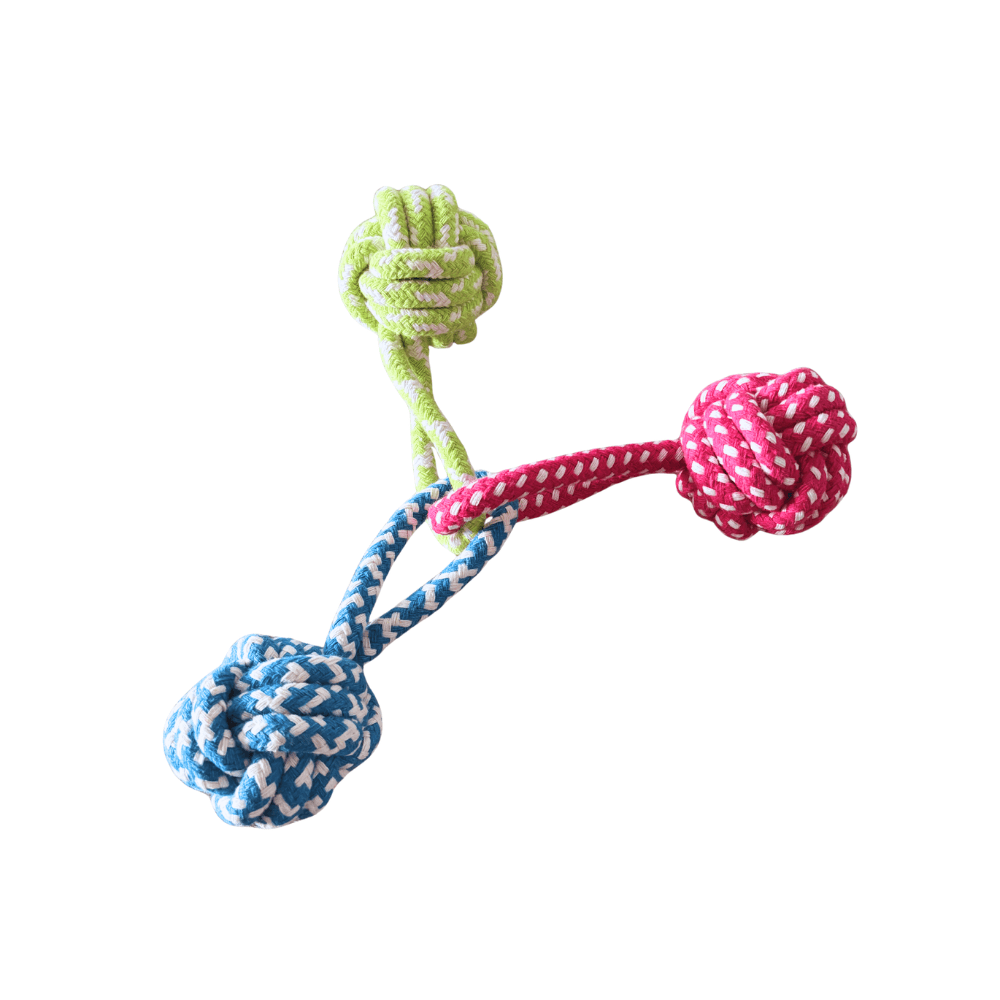 Multicolour Triangle Cotton Rope Teeth Cleaning Dog Toy