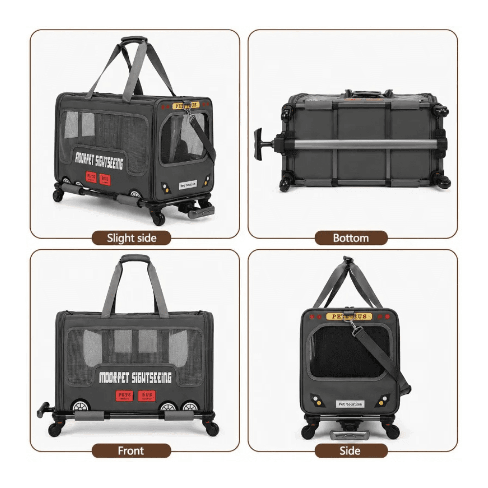 Moorpet Sightseeing Pet Bus Portable Large Capacity Trolley Bag for Cat & Puppy