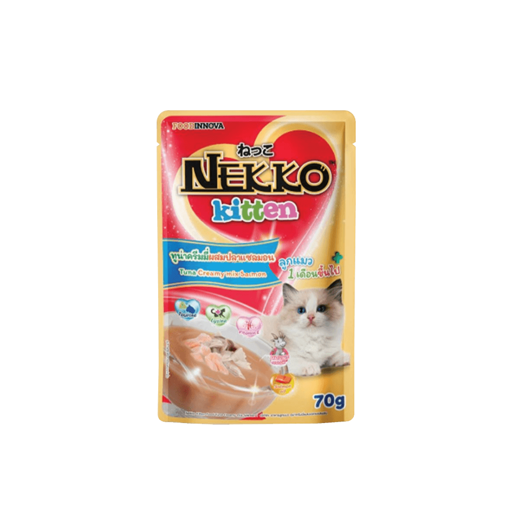 Nekko Kitten Pouch Tuna Creamy Mix Salmon 70g
