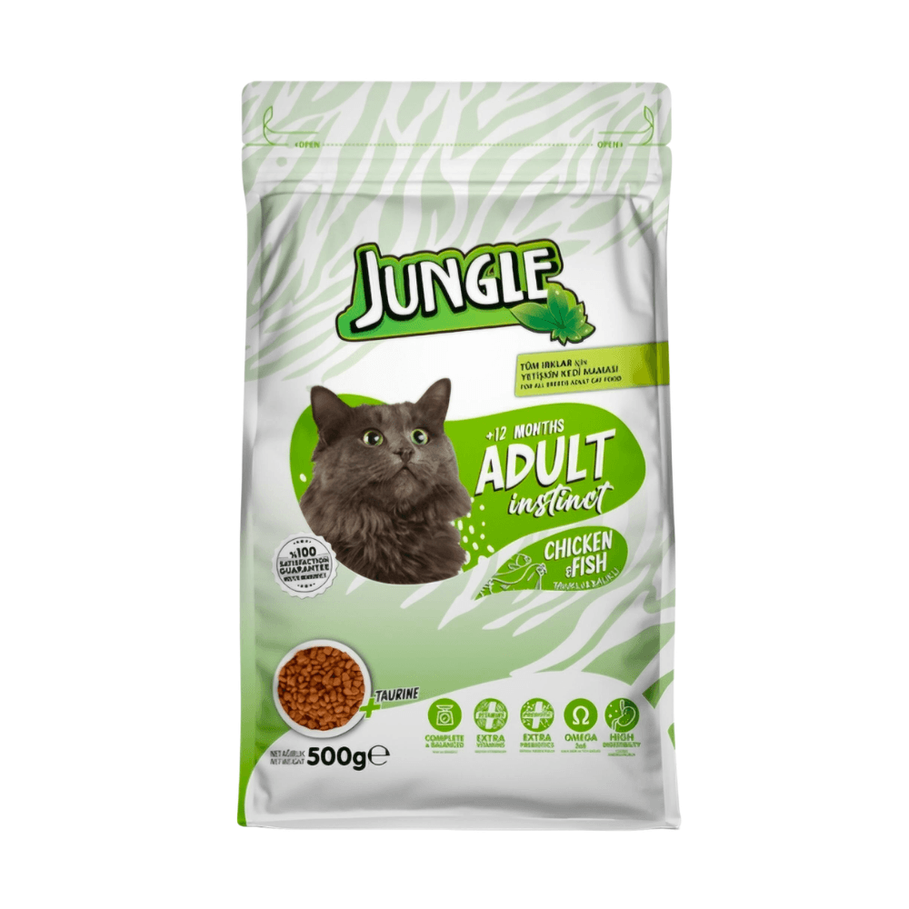 Jungle Adult Dry Cat Food Chicken & Fish 500gm