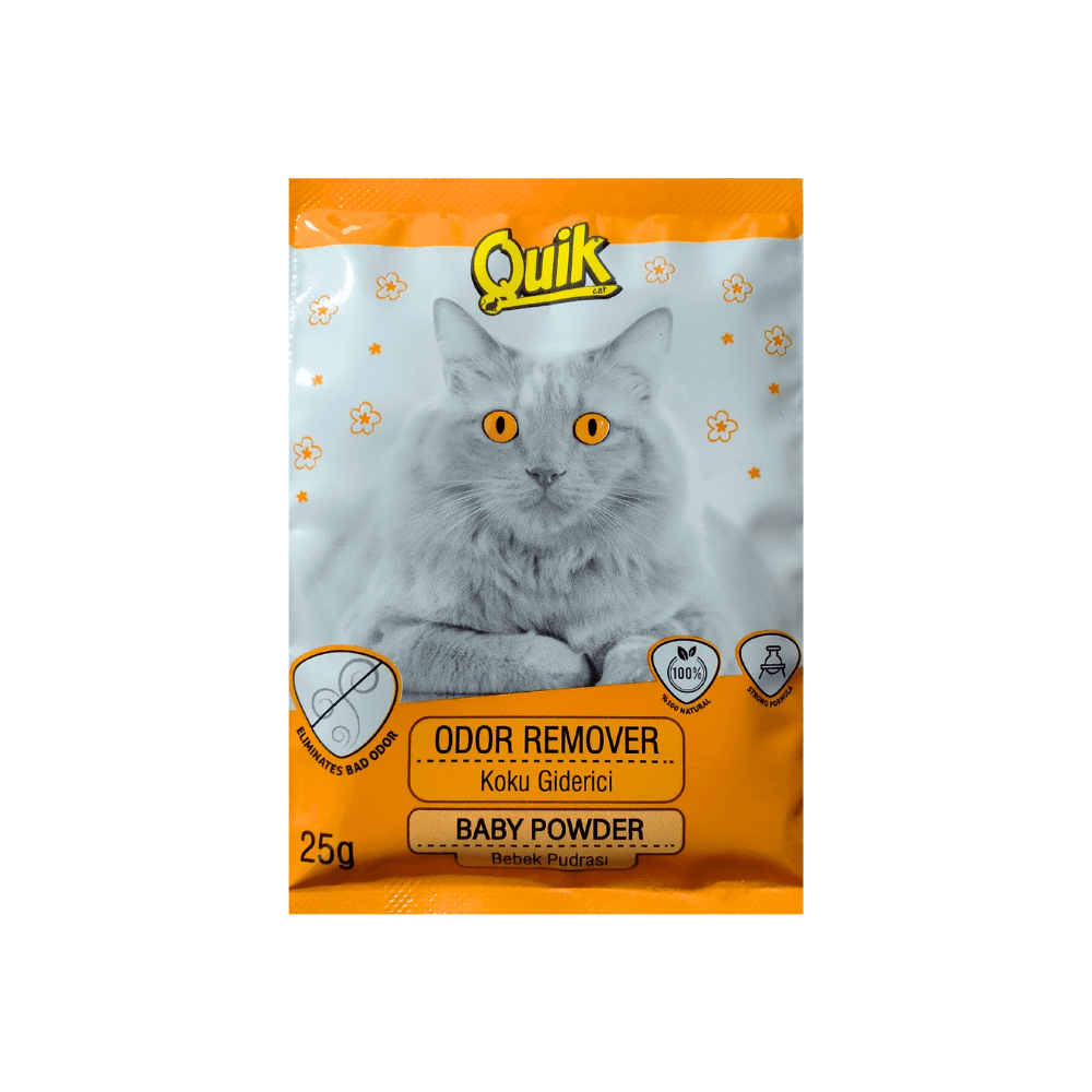 Quik Odor Remover Cat Litter Freshener Deodorizing Powder Baby Powder 25g
