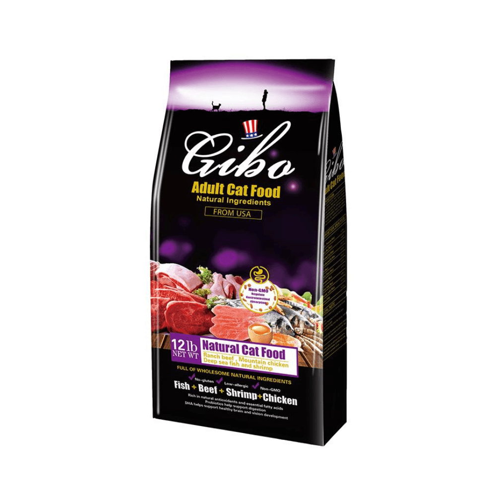 GIBO Adult Cat Food Fish, Beef, Shrimp & Chicken 1.5kg