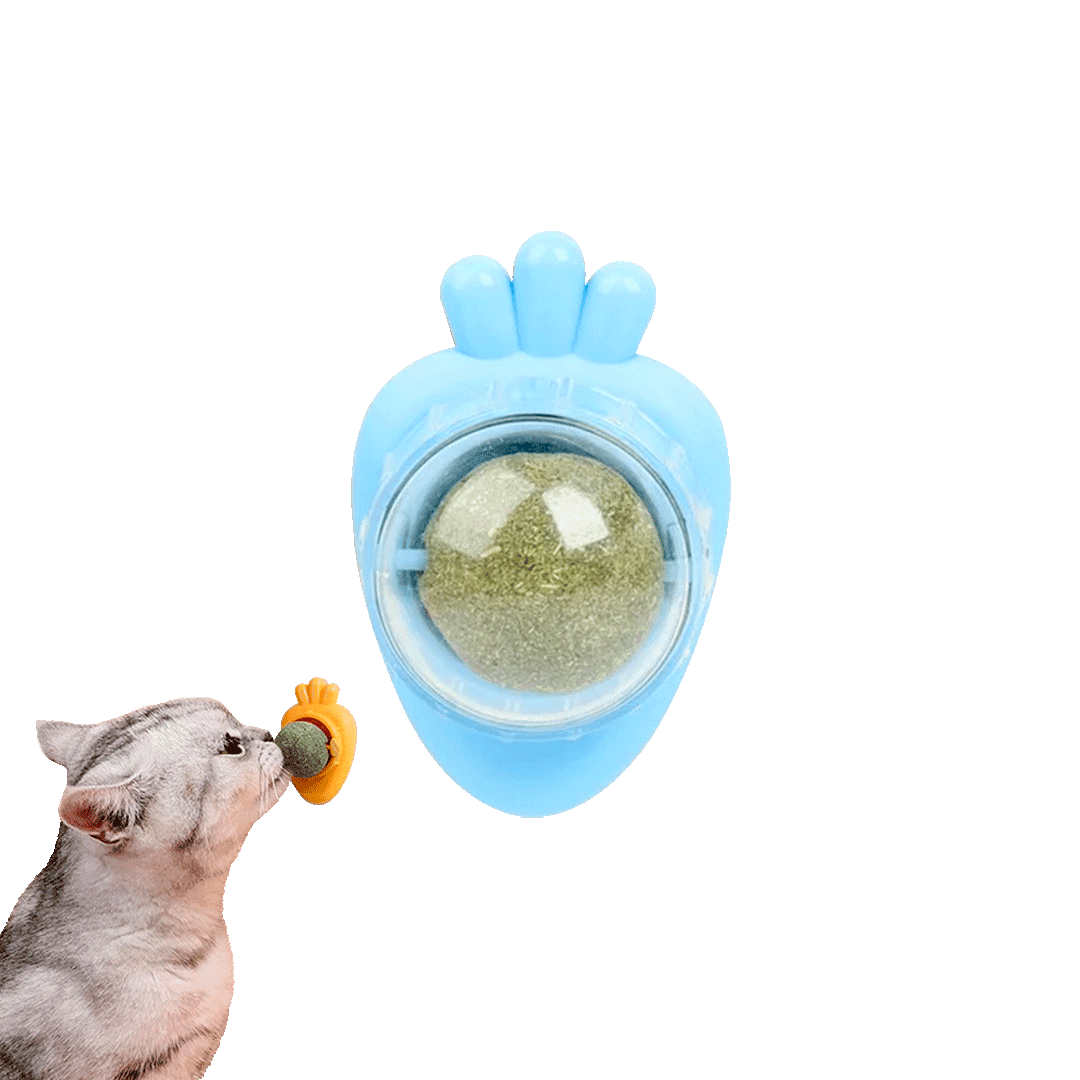 Wall-mounted Healthy Cat Licking Crab Catnip Balls Toy