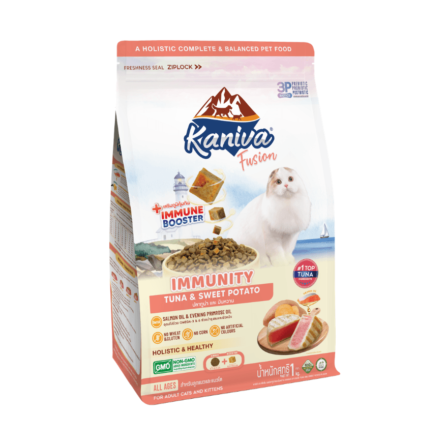 Kaniva Fusion IMMUNE BOOSTER Cat Food Tuna & Sweet Potato 1kg for All Ages