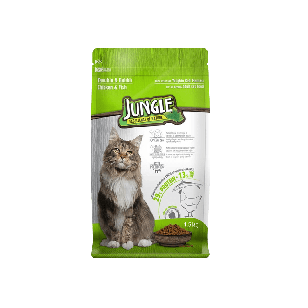 Jungle Adult Dry Cat Food Chicken & Fish 1.5kg