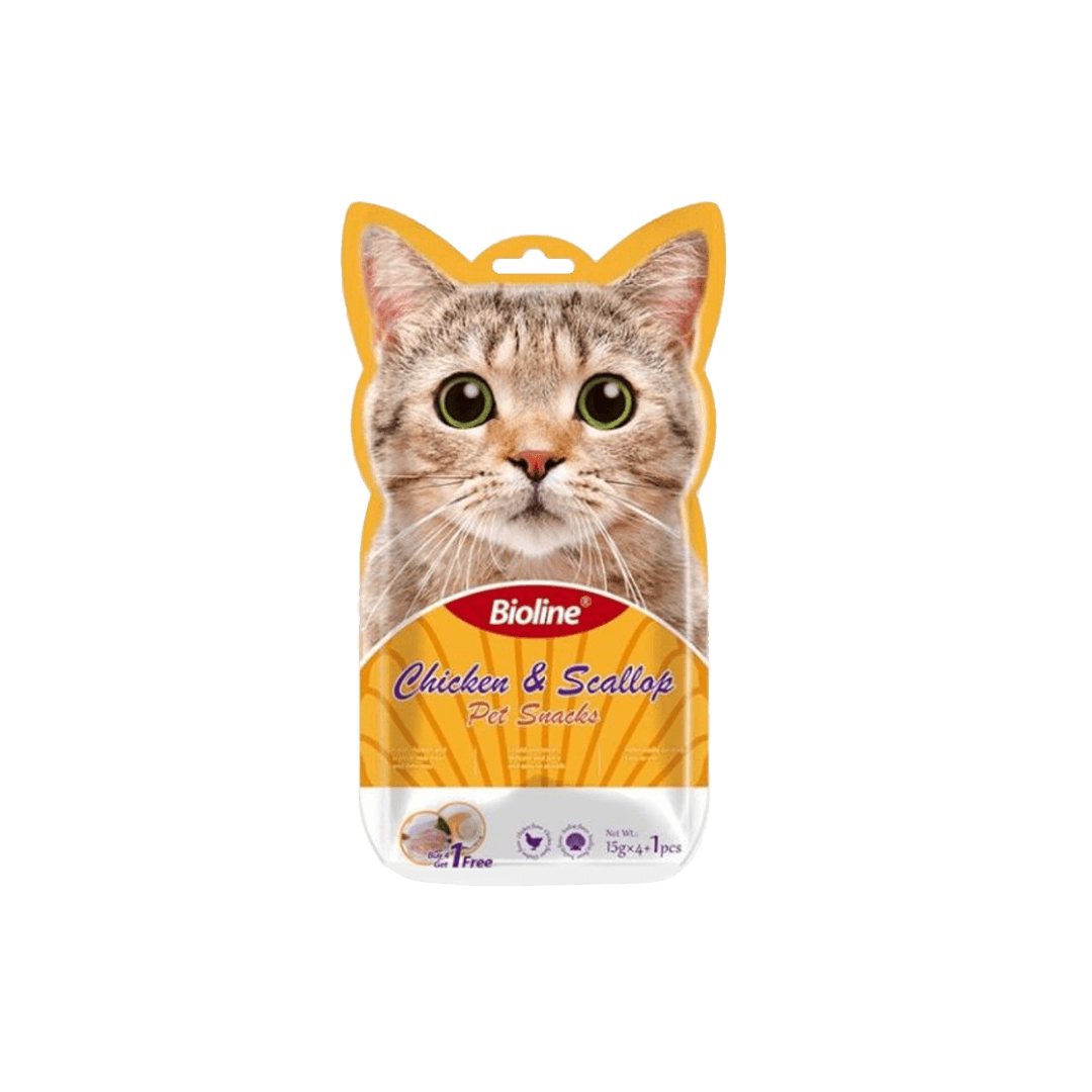 Bioline Cat Treats Chicken & Scallop 15gX5