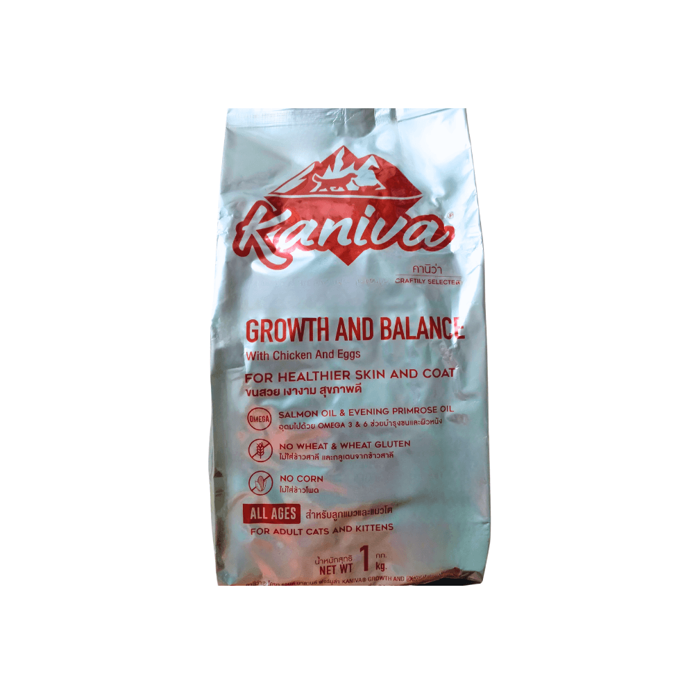 Kaniva Growth & Balance Cat Food Chicken, Egg & Rice 1kg for All Ages