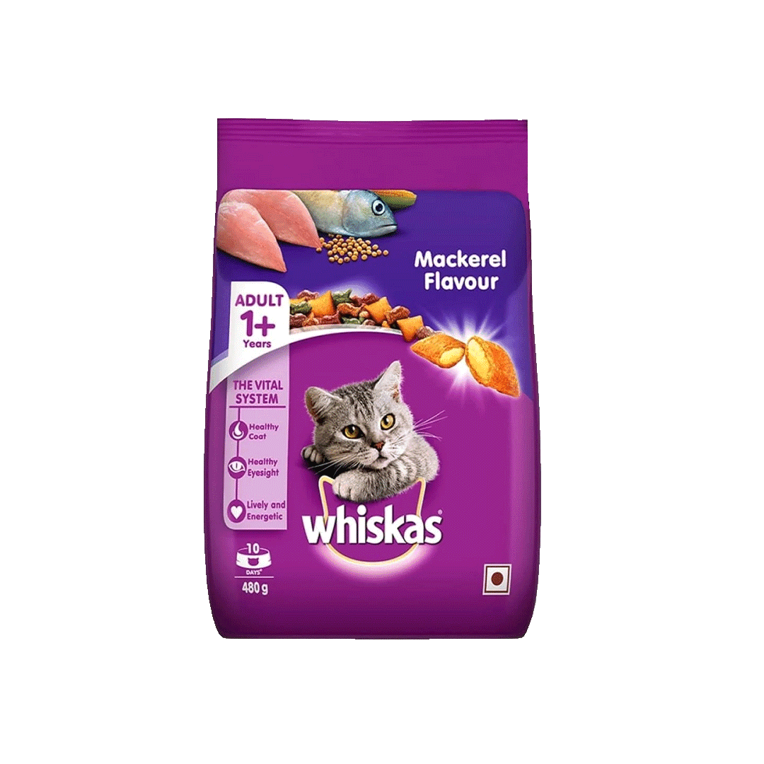 Whiskas Adult Cat Food Mackerel 480g