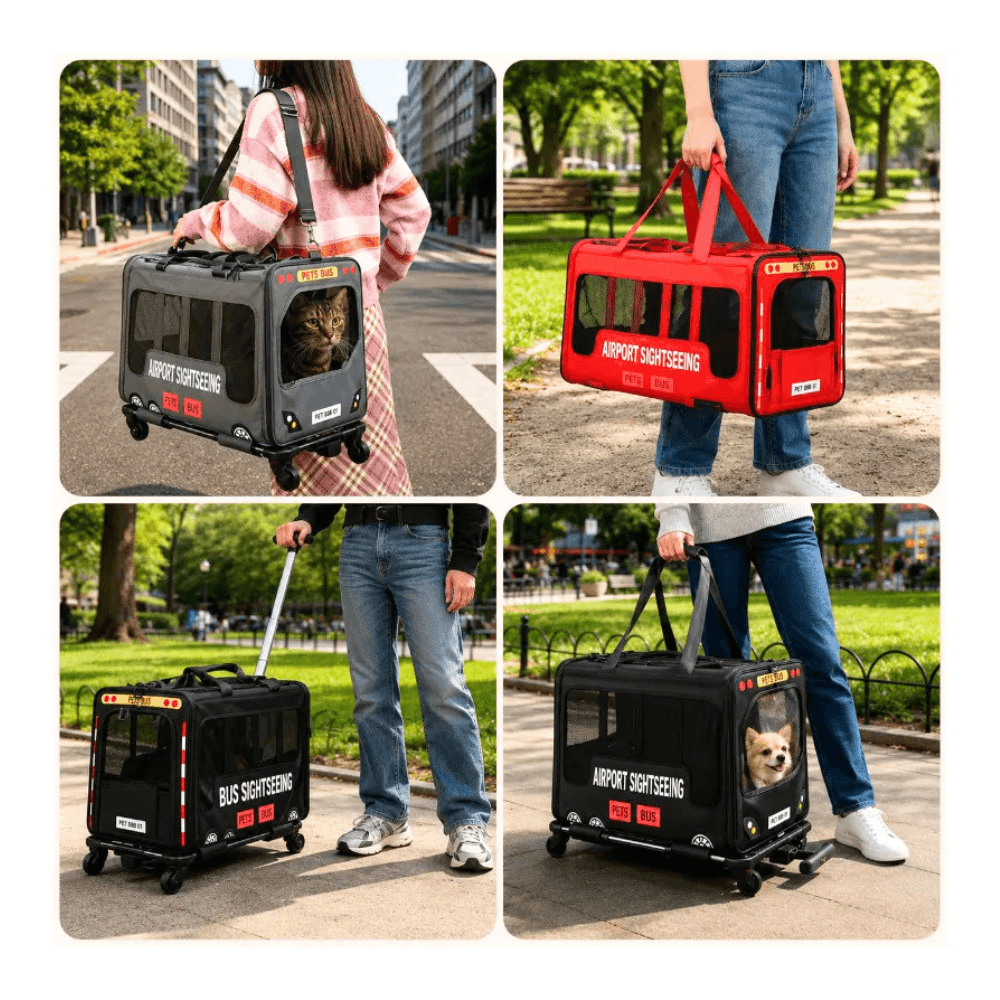 Moorpet Sightseeing Pet Bus Portable Large Capacity Trolley Bag for Cat & Puppy