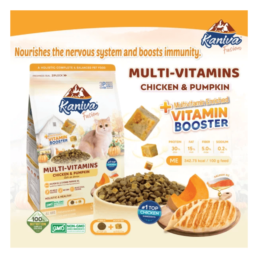 Kaniva Fusion MULTI-VITAMIN Cat Food Chicken & Pumpkin 1kg for All Ages