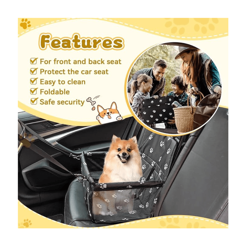Breathable, Washable & Foldable Car Travel Seater Carrier Bag for Cats & Dogs