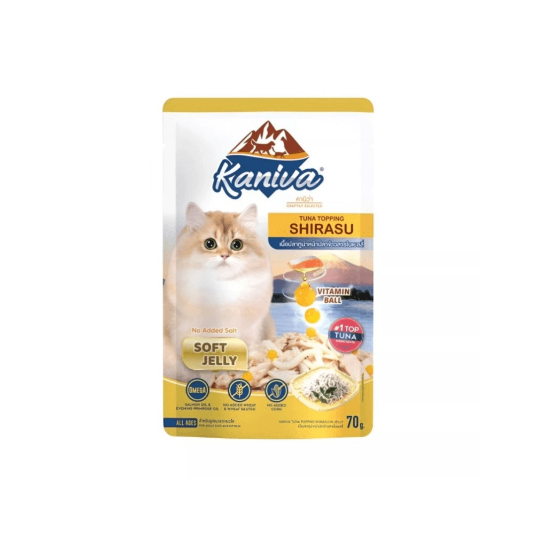 Kaniva Tuna Topping Shirasu Pouch 70g-Soft Jelly for All Ages