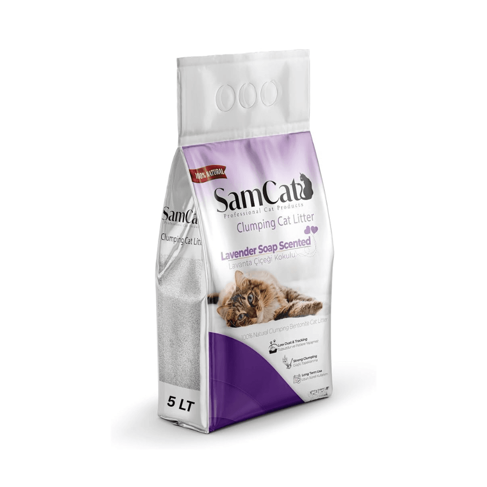 SamCat Clumping Cat Litter Lavender Soap Scented 5L