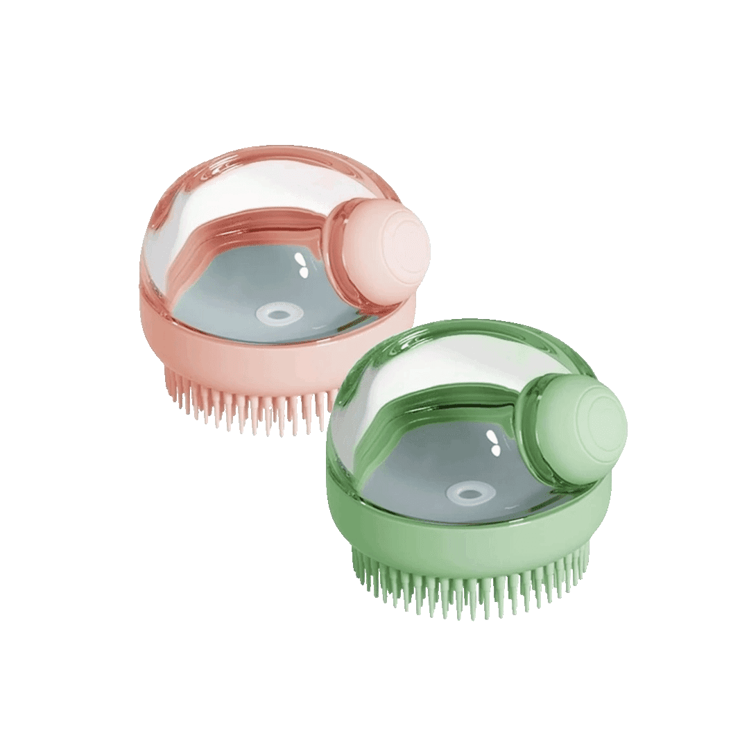 Premium Shampoo Dispenser Massage Bath Brush Round Shape