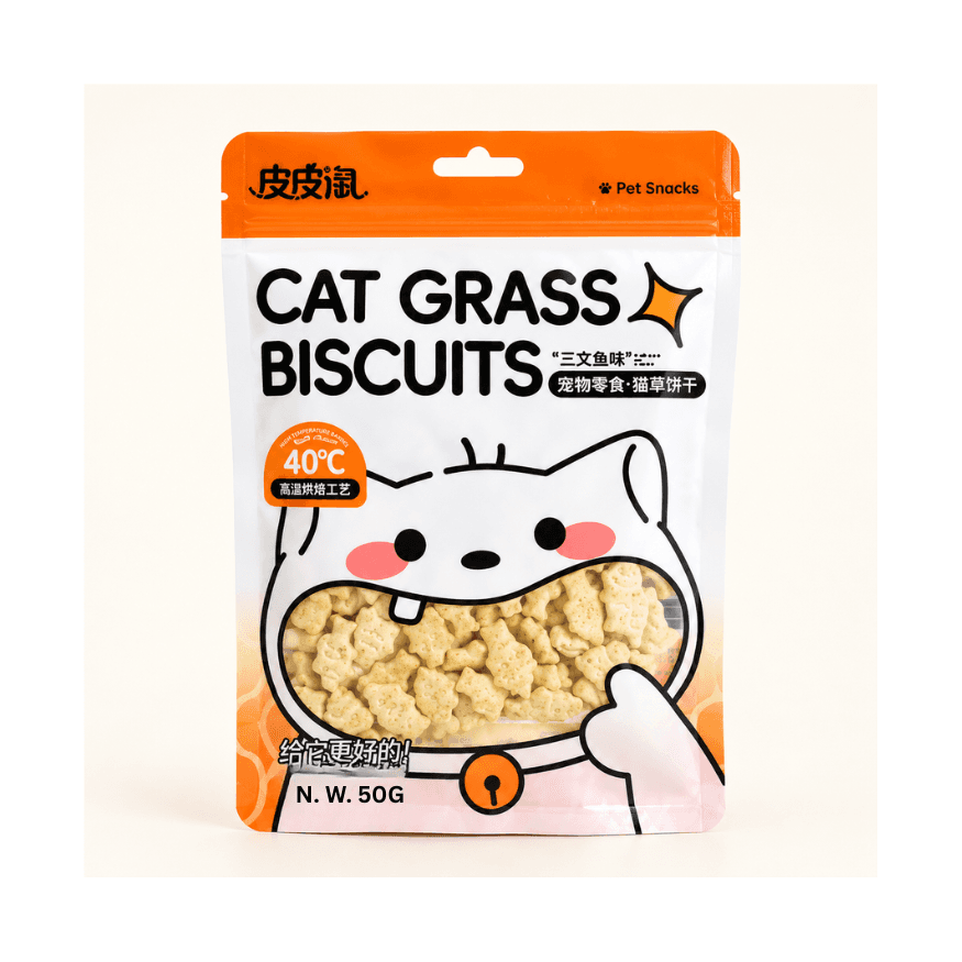 Taotaopets Cat Grass Biscuits Salmon Flavour 50gm
