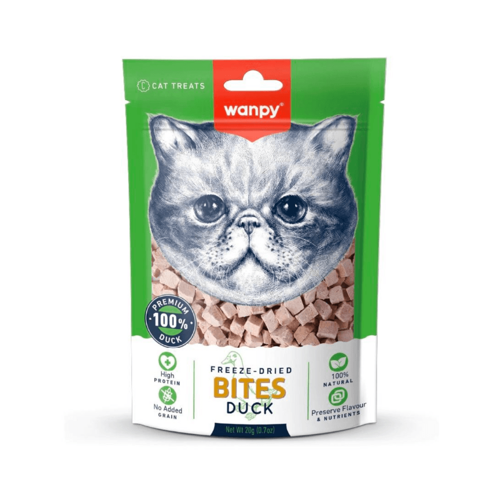 Wanpy Freeze Dried Cat Treat Duck Bites 20gm