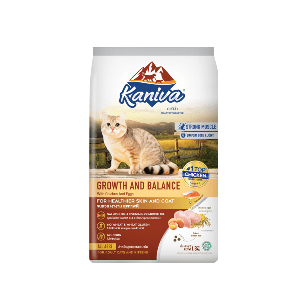 Kaniva Growth & Balance Cat Food Chicken, Egg & Rice 1.3kg for All Ages