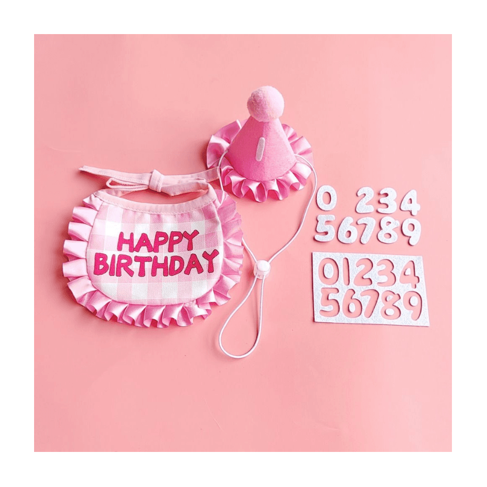 Complete Cat Birthday Set - Scarf, Hat, Year Badge (No Exchange)