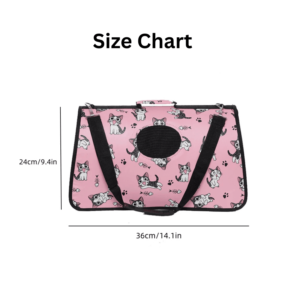 Portable Outdoor Cat Carrier Backpack Multifunctional Oxford Cloth Durable Cartoon Pattern Bag