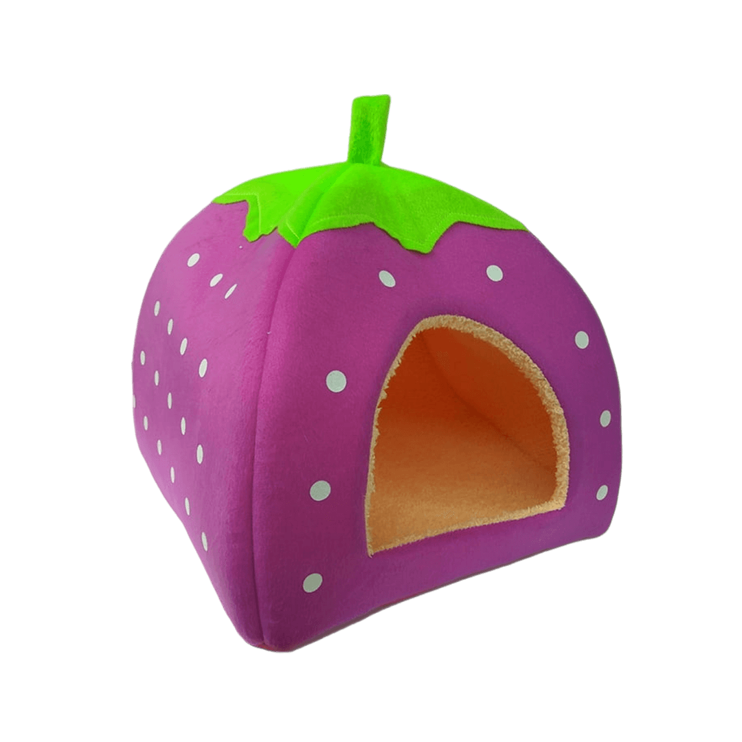 Strawberry Warm Cotton Foldable Cat Bed and House