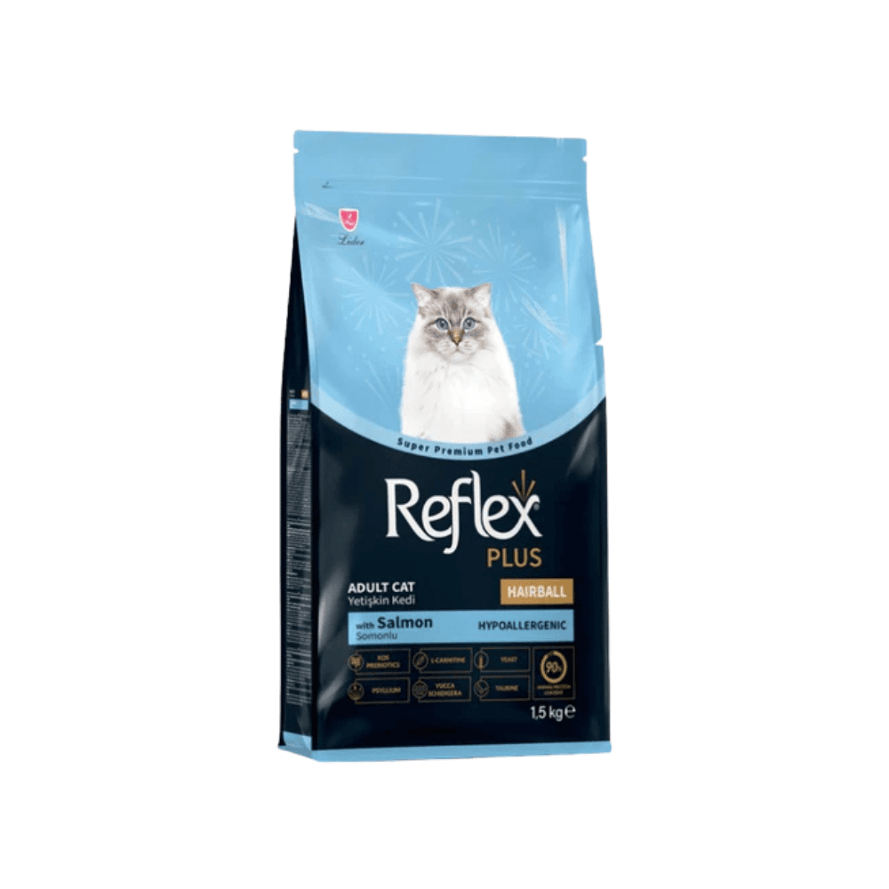 Reflex Plus Adult Cat Food Anti-Hairball with Salmon 1.5kg