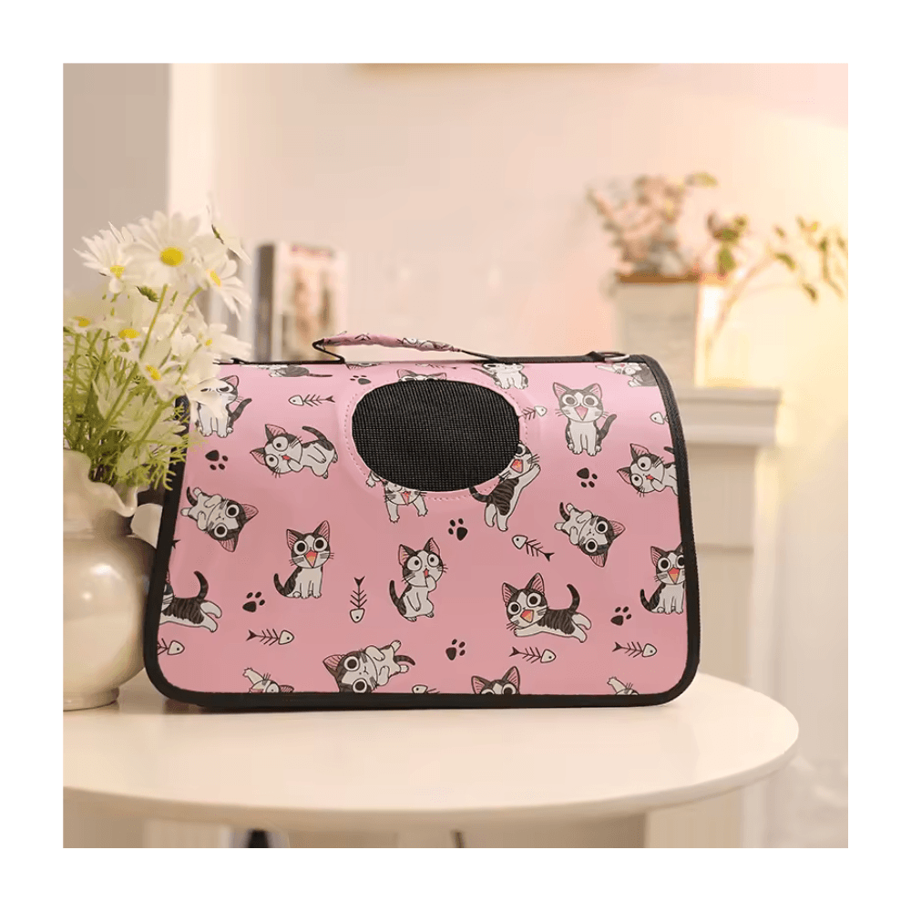 Portable Outdoor Cat Carrier Backpack Multifunctional Oxford Cloth Durable Cartoon Pattern Bag