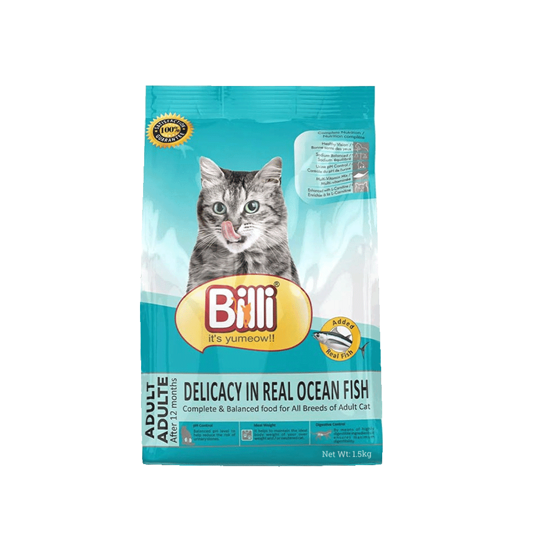 Billi Adult Dry Cat Food Real Ocean Fish 1.5kg
