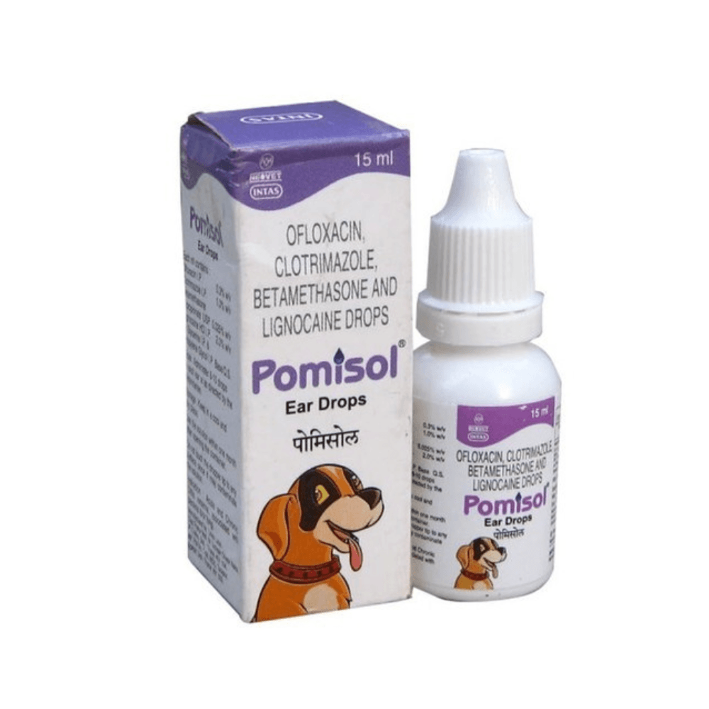 Intas Pomisol Ear Drops for Cats & Dogs 15ml