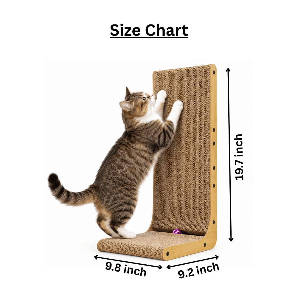 Vibrant Life L-Shaped Cat Scratcher with Dual-Surface Scratching Toy