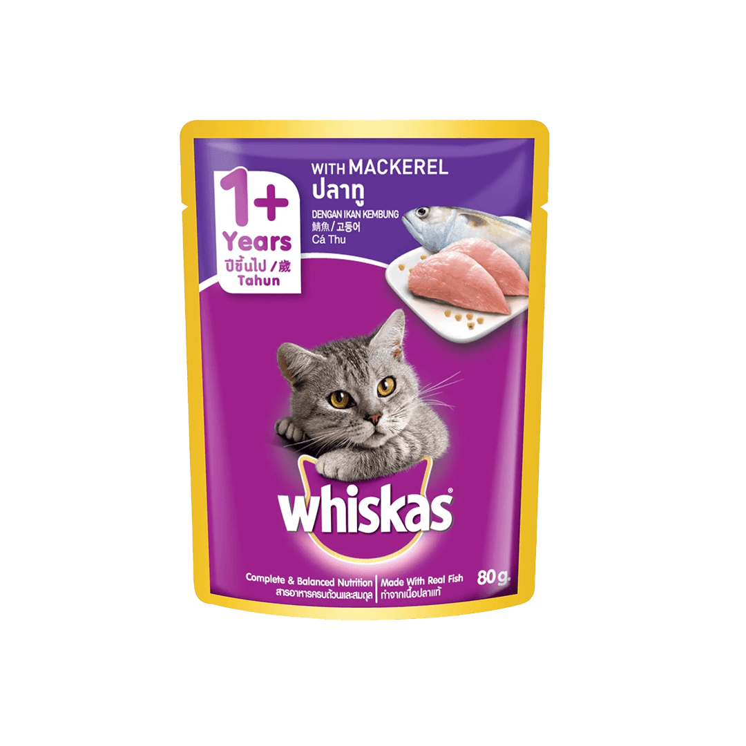 Whiskas Pouch Adult Mackerel 80g