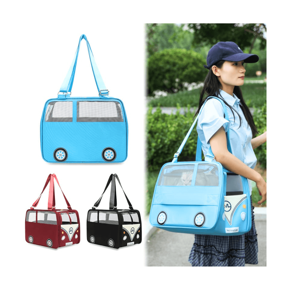Bus Shaped Premium Fashionable & Breathable Pet Carrier Bag