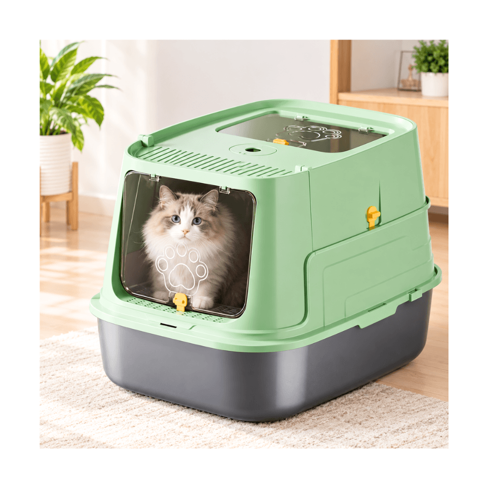 High-Quality Fully Covered Stainless Steel Cat Litter Box