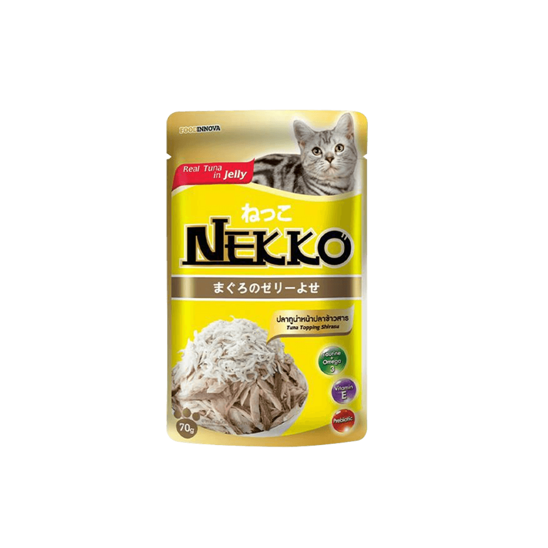 Nekko Pouch Real Tuna Topping Shirasu in Jelly 70g