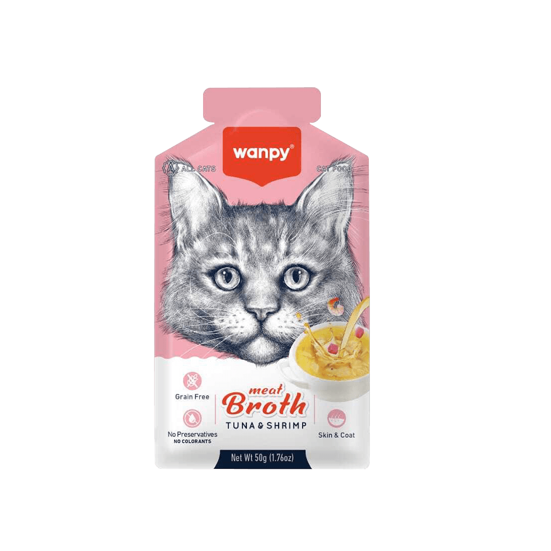 Wanpy Meat Broth Cat Pouch Tuna & Shrimp 50gm