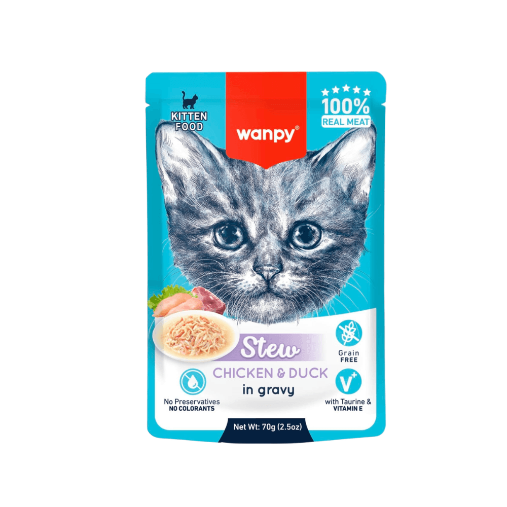 Wanpy Stew in Gravy Pouch Kitten Chicken & Duck 70gm