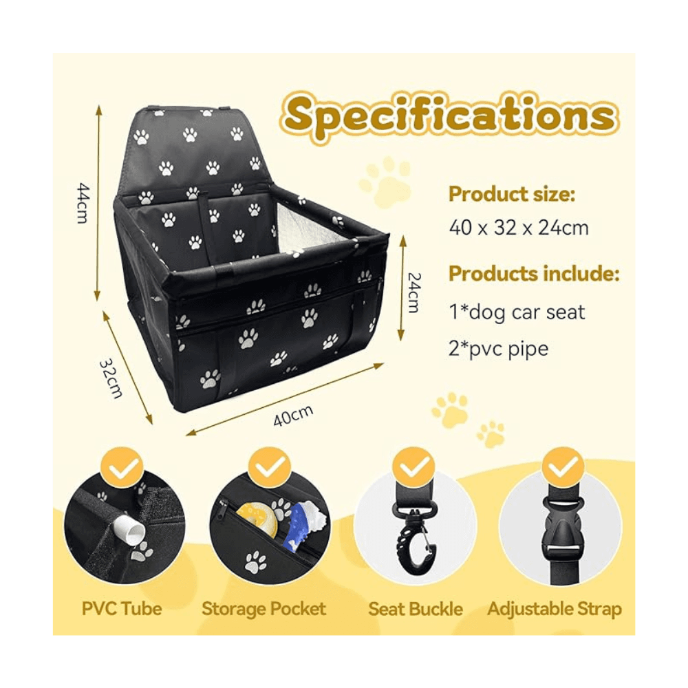 Breathable, Washable & Foldable Car Travel Seater Carrier Bag for Cats & Dogs