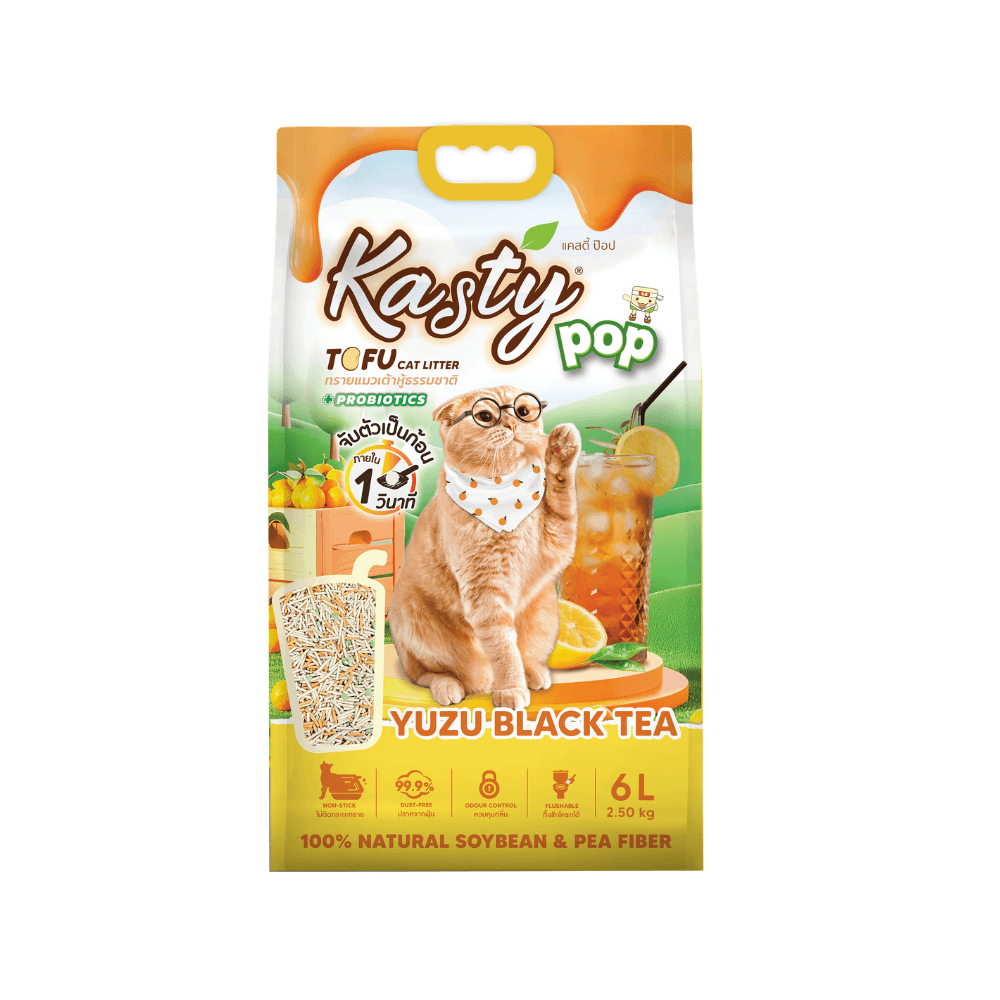 Kasty Pop Tofu Cat Litter Yuzu Black Tea 6L