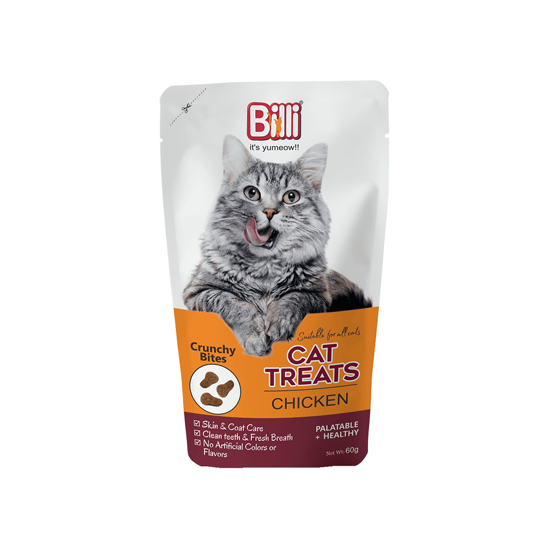 Billi Crunchy Bites Dry Cat Treat Chicken 60gm