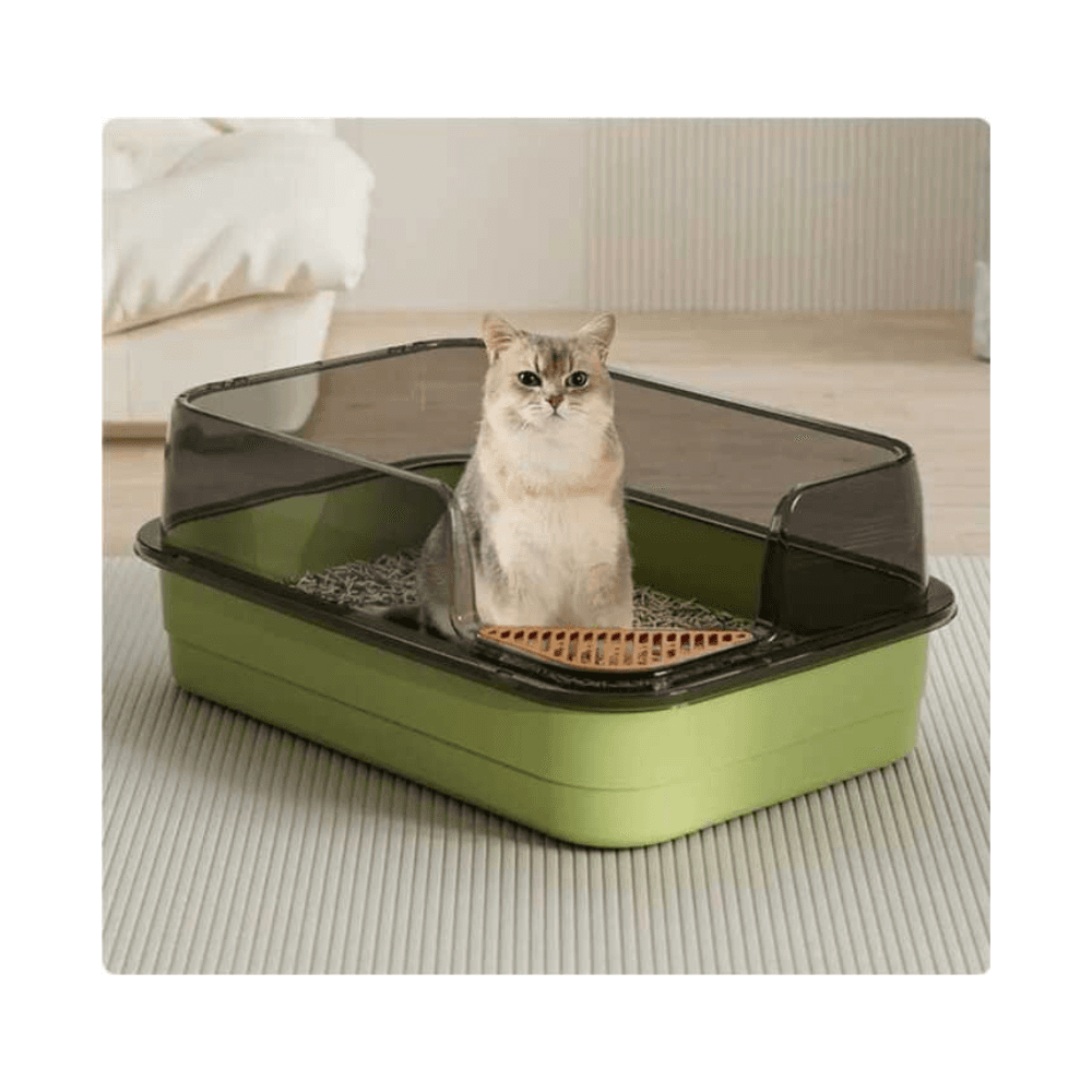 Large Open Top Corner Cut Cat Litter Tray Box